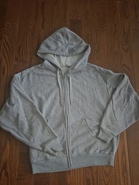 ALO Yoga Unisex Light Gray Zip-Up Hoodie